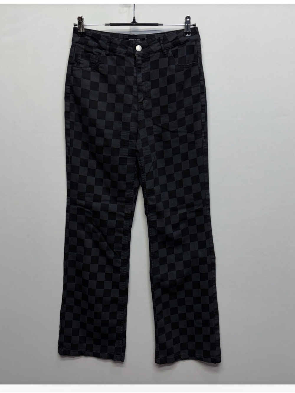 Dressed in Lala Checkerboard Black High-Rise Pants size Small